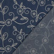 DENIM STICKEREI BLUMEN JEANSBLAU (thumbnail) #4