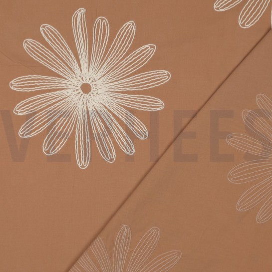 KATOEN EMBROIDERY BLOEMEN KANEEL #7
