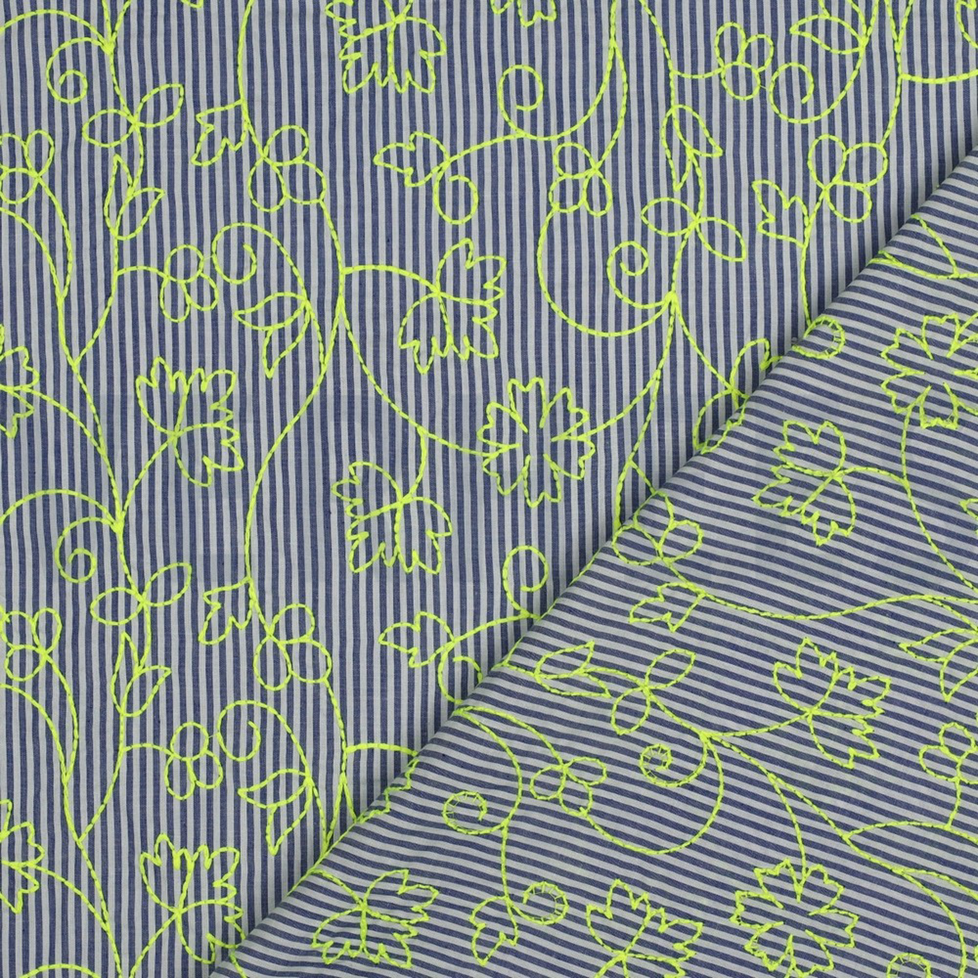 COTTON STRIPES NEON EMBROIDERY GREEN NEON (high resolution) #4