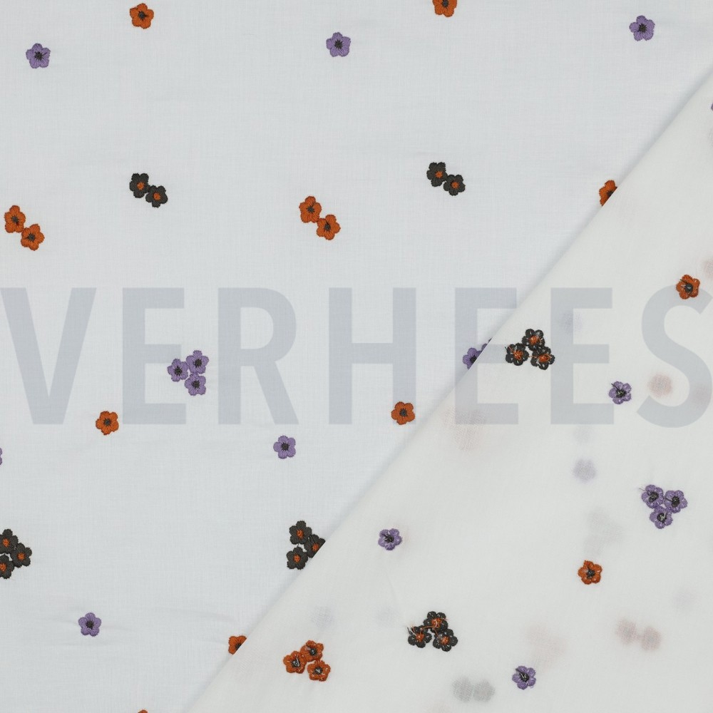 COTTON VOILE EMBROIDERY FLOWERS BRICK #7
