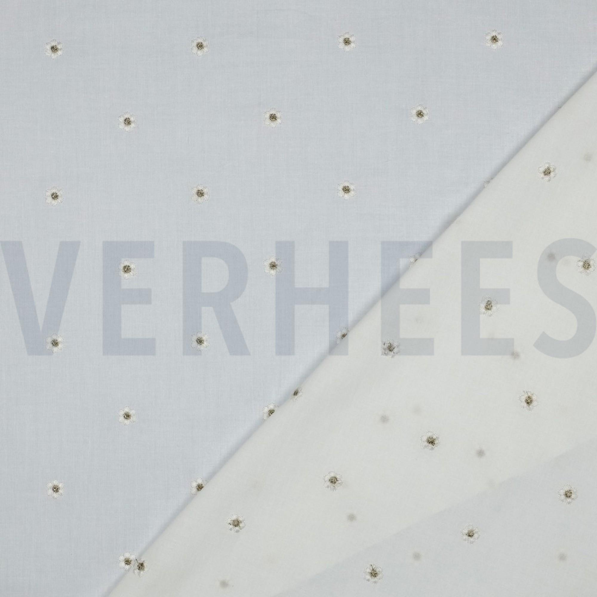 COTON VOILE BRODERIE FLEURS LUREX BLANC (high resolution) #4