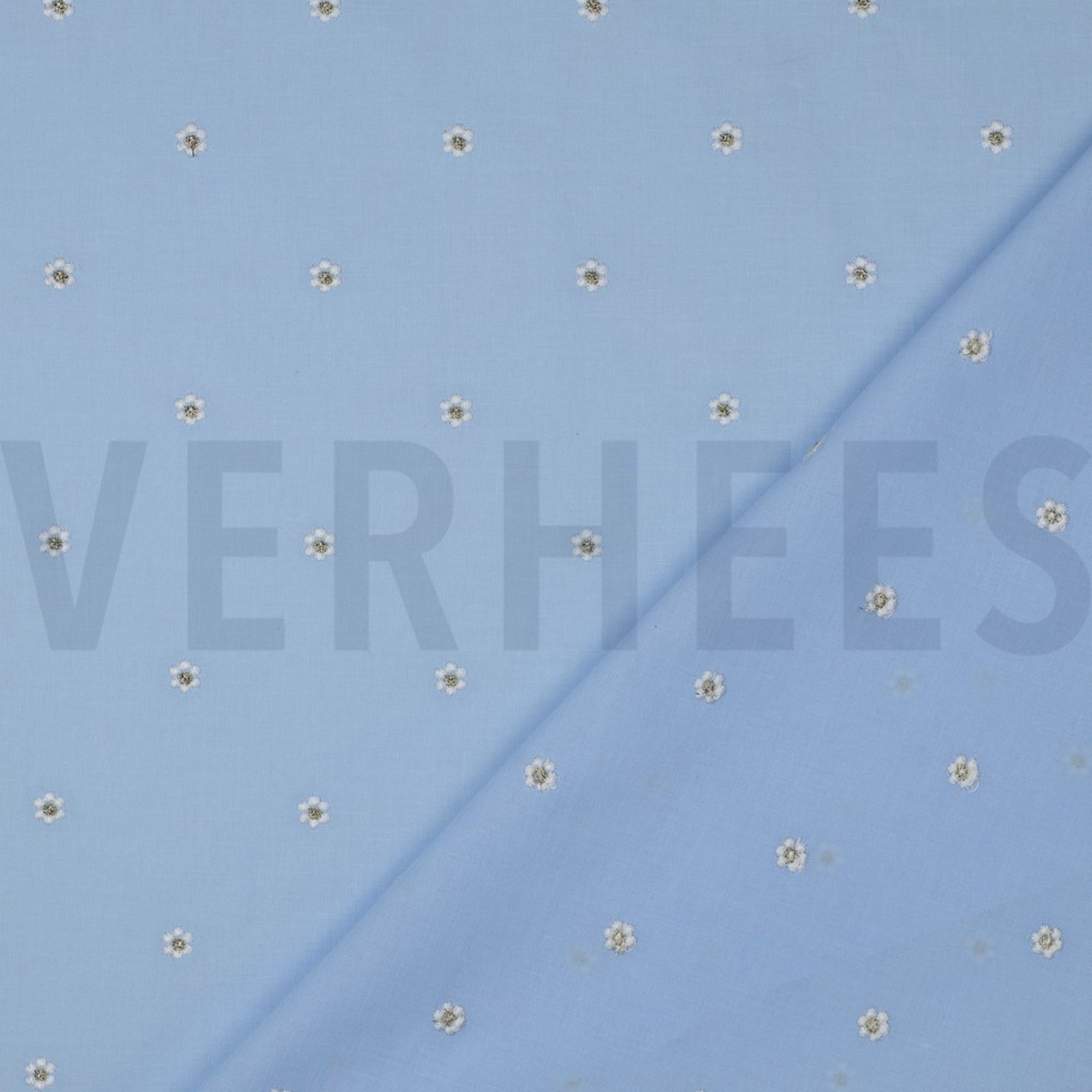 BAUMWOLLE VOILE STICKEREI LUREX BLUMEN HELLBLAU (high resolution) #4