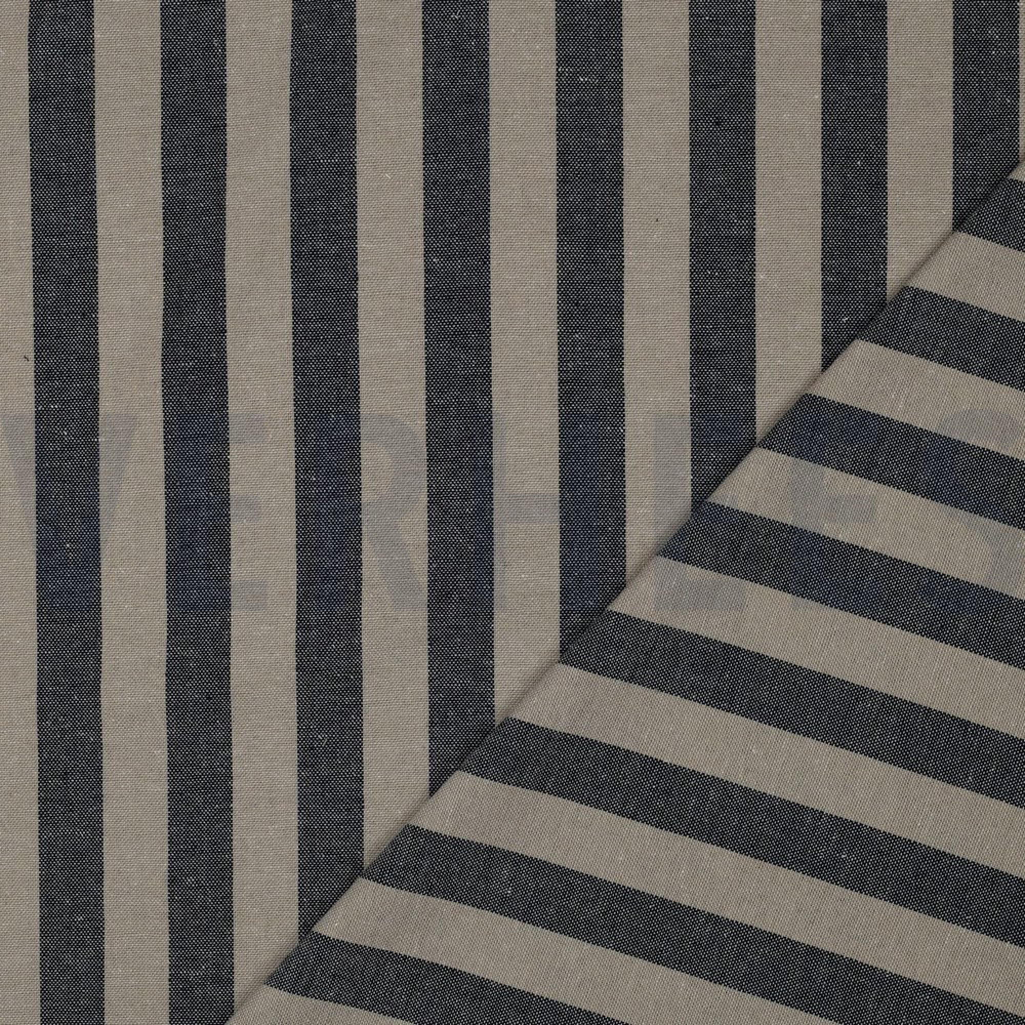 LIN VISCOSE TEINT EN FIL RAYURES BLEU MARINE (high resolution) #4