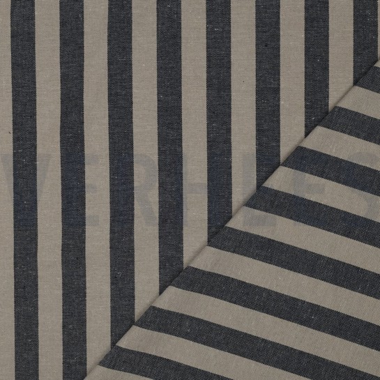LIN VISCOSE TEINT EN FIL RAYURES BLEU MARINE #7