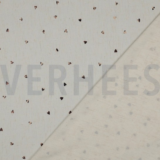 LIN VISCOSE FEUILLE COEURS ÉCRU #7