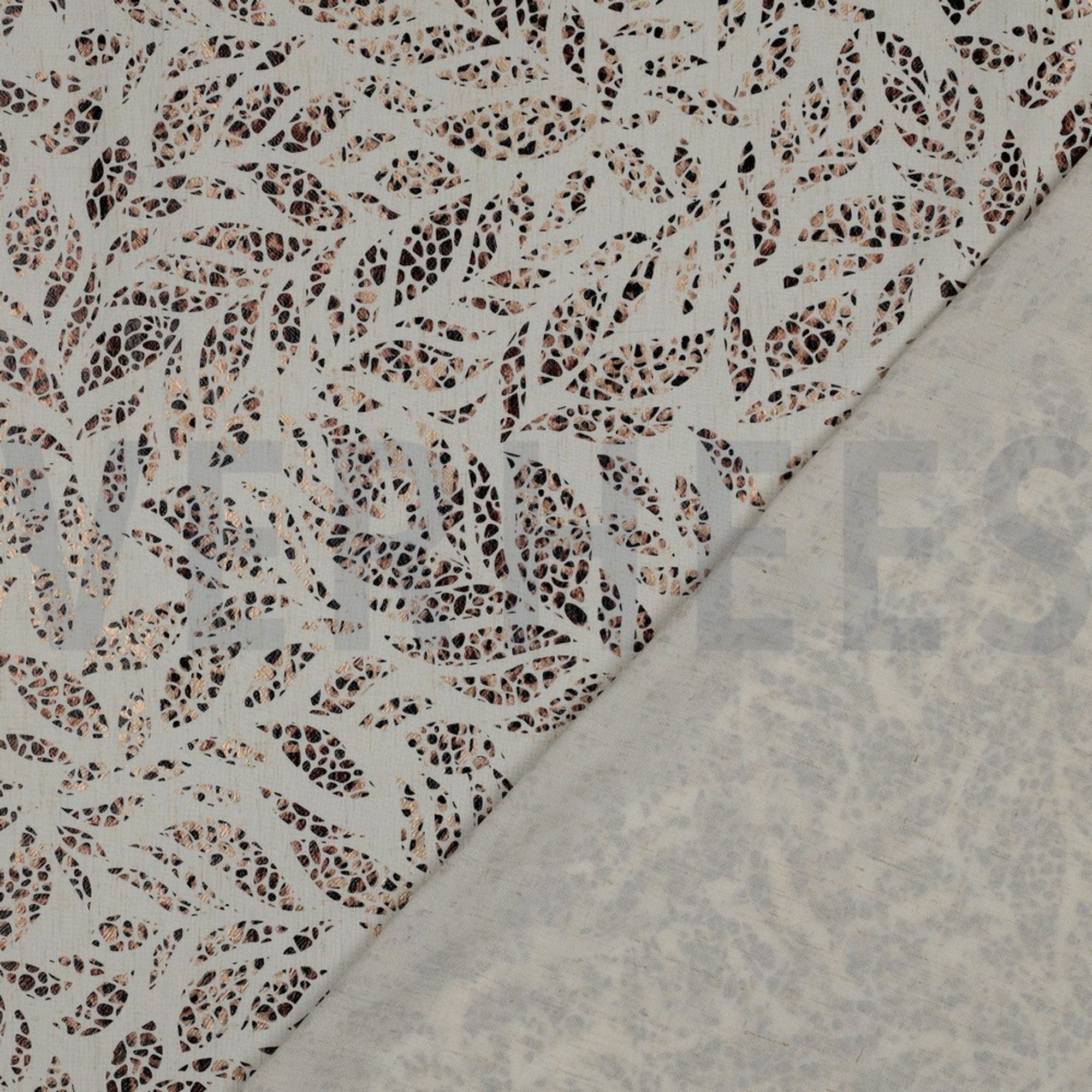 LEINEN VISKOSE FOLIE BLÄTTER BRONZE (high resolution) #4