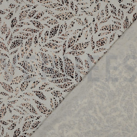 LEINEN VISKOSE FOLIE BLÄTTER BRONZE #7