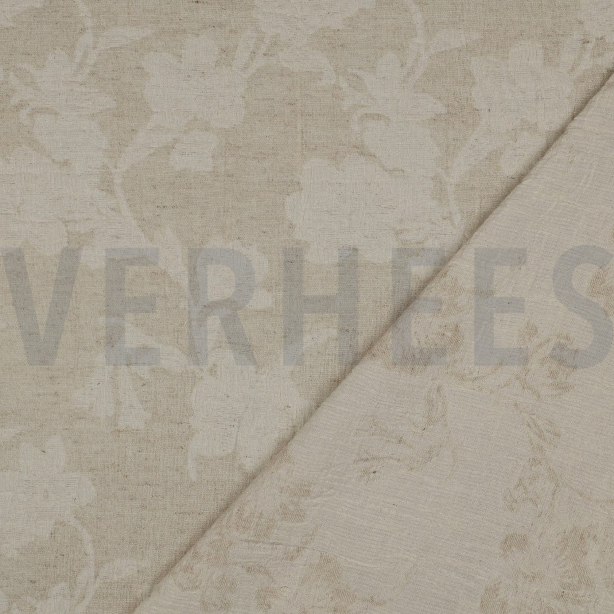 LINEN COTTON JACQUARD FLOWERS NATURAL (high resolution) #4