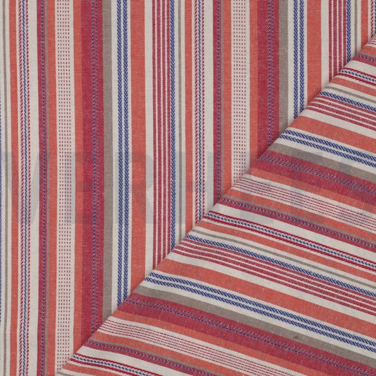 LINNEN VISCOSE GARENGEVERFD STREPEN MULTI #7