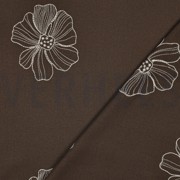 LEINEN VISKOSE STICKEREI BLUMEN BRAUN (thumbnail) #4
