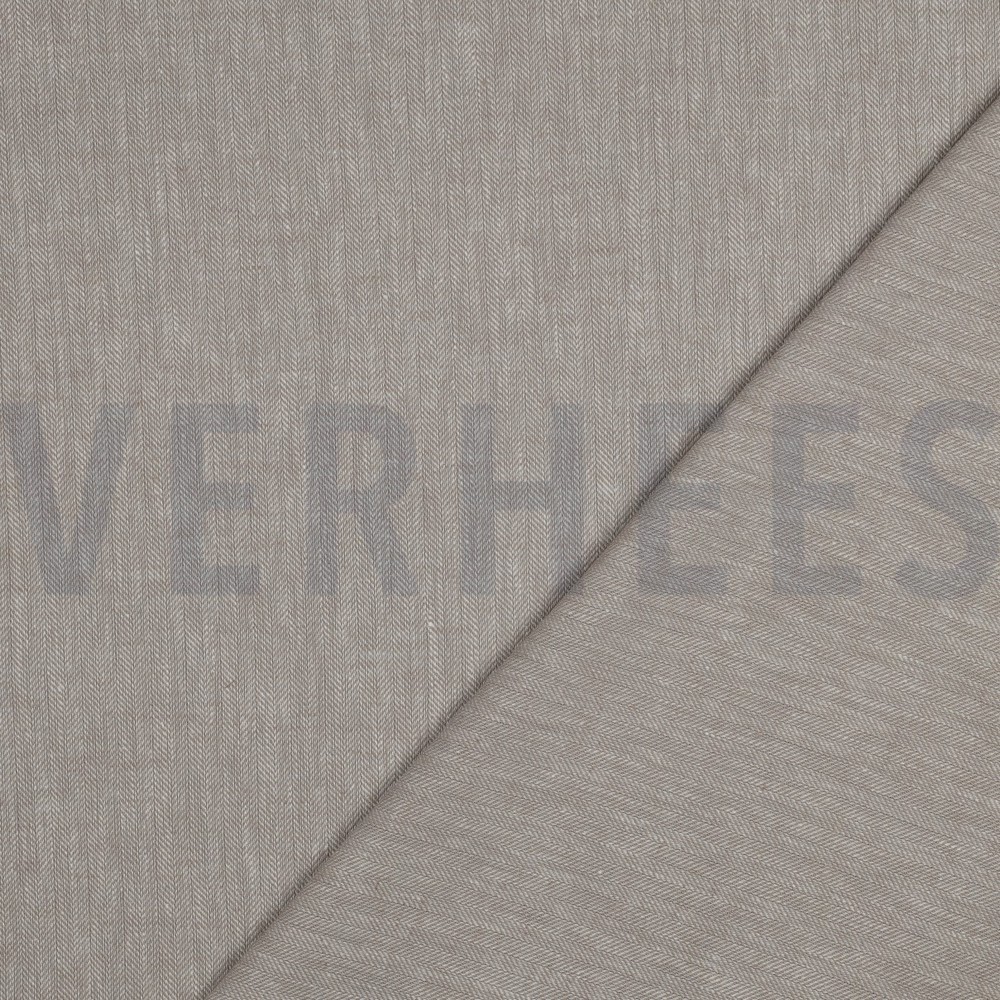 LINEN COTTON HERRINGBONE BEIGE #7