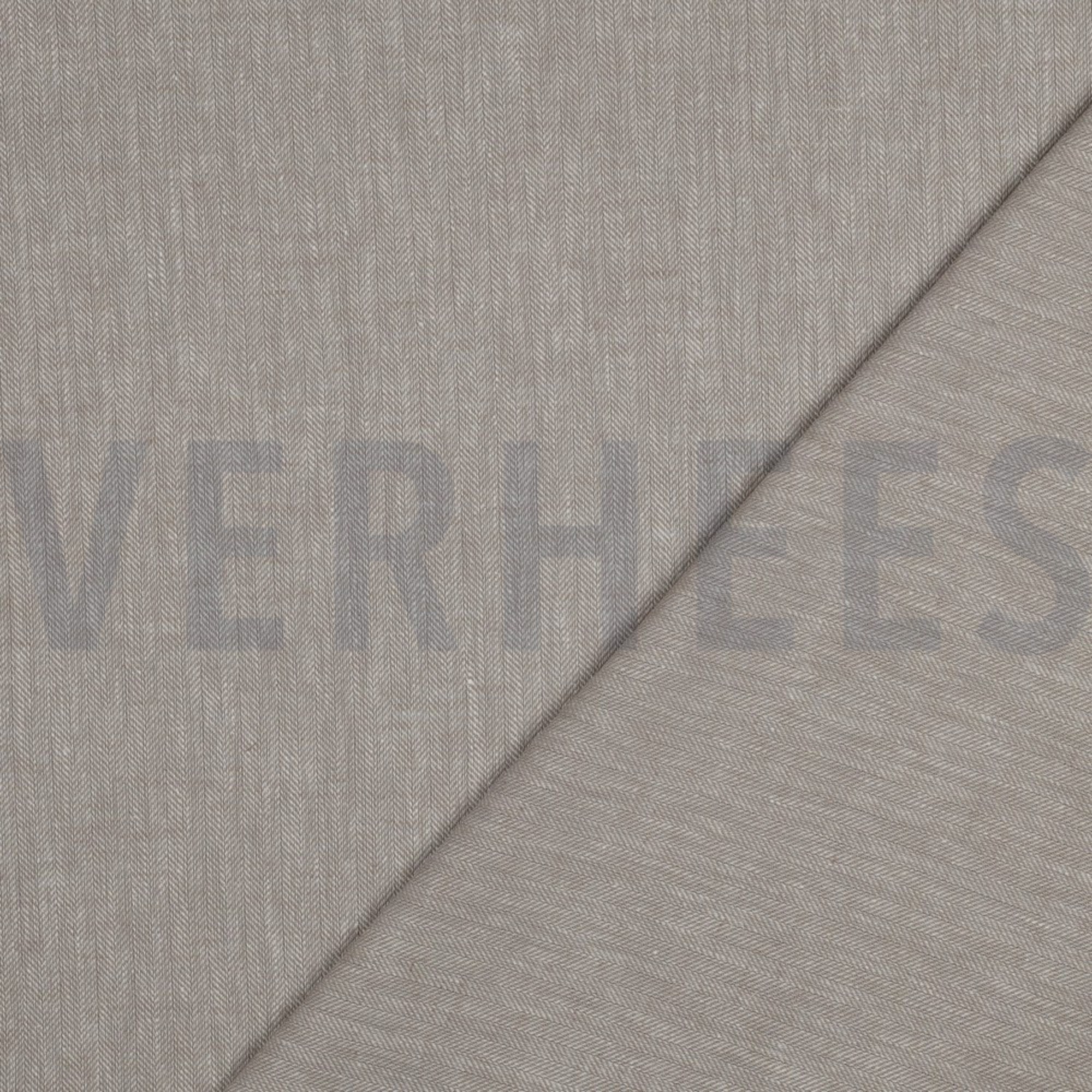 LINEN COTTON HERRINGBONE BEIGE (high resolution) #4