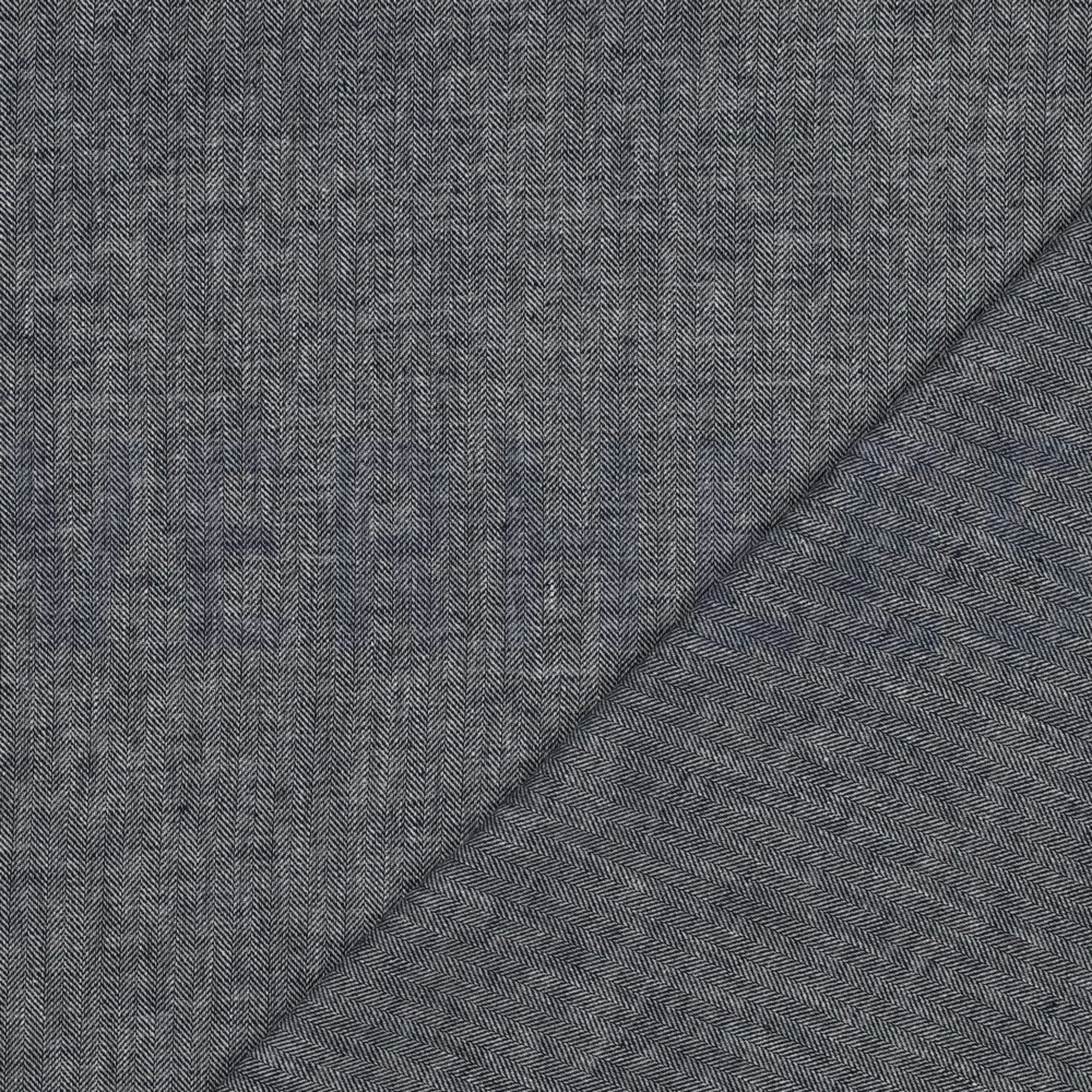 LEINEN BAUMWOLLE FISCHGRÄT MARINEBLAU (high resolution) #4