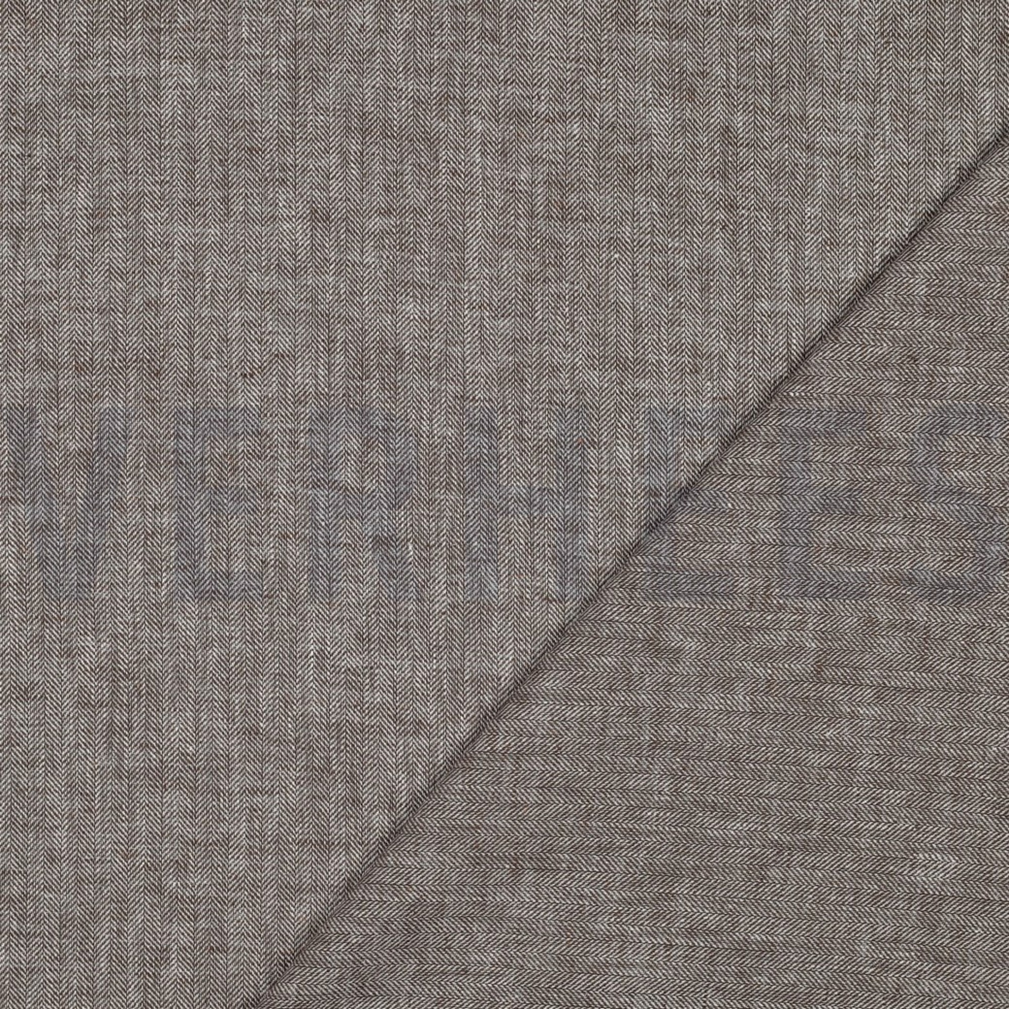 LINEN COTTON HERRINGBONE BROWN (high resolution) #4