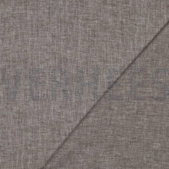 LINEN COTTON HERRINGBONE BROWN #7