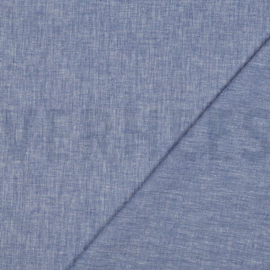 LINEN COTTON HERRINGBONE BLUE #7
