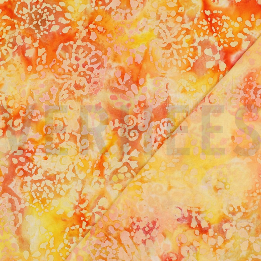 HANDGEMAAKTE BATIK VISCOSE GEEL #7