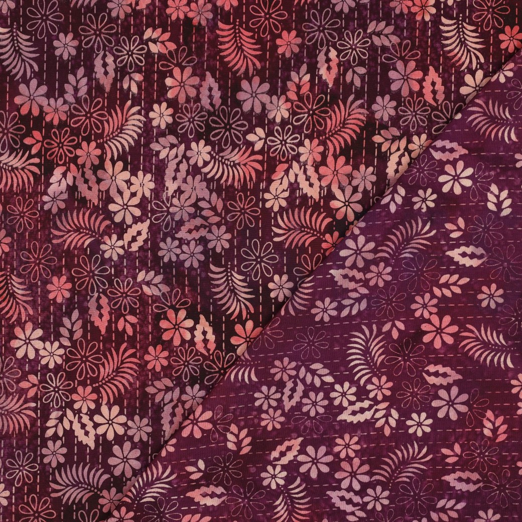 HANDCRAFTED BATIK VISCOSE CERISE #7