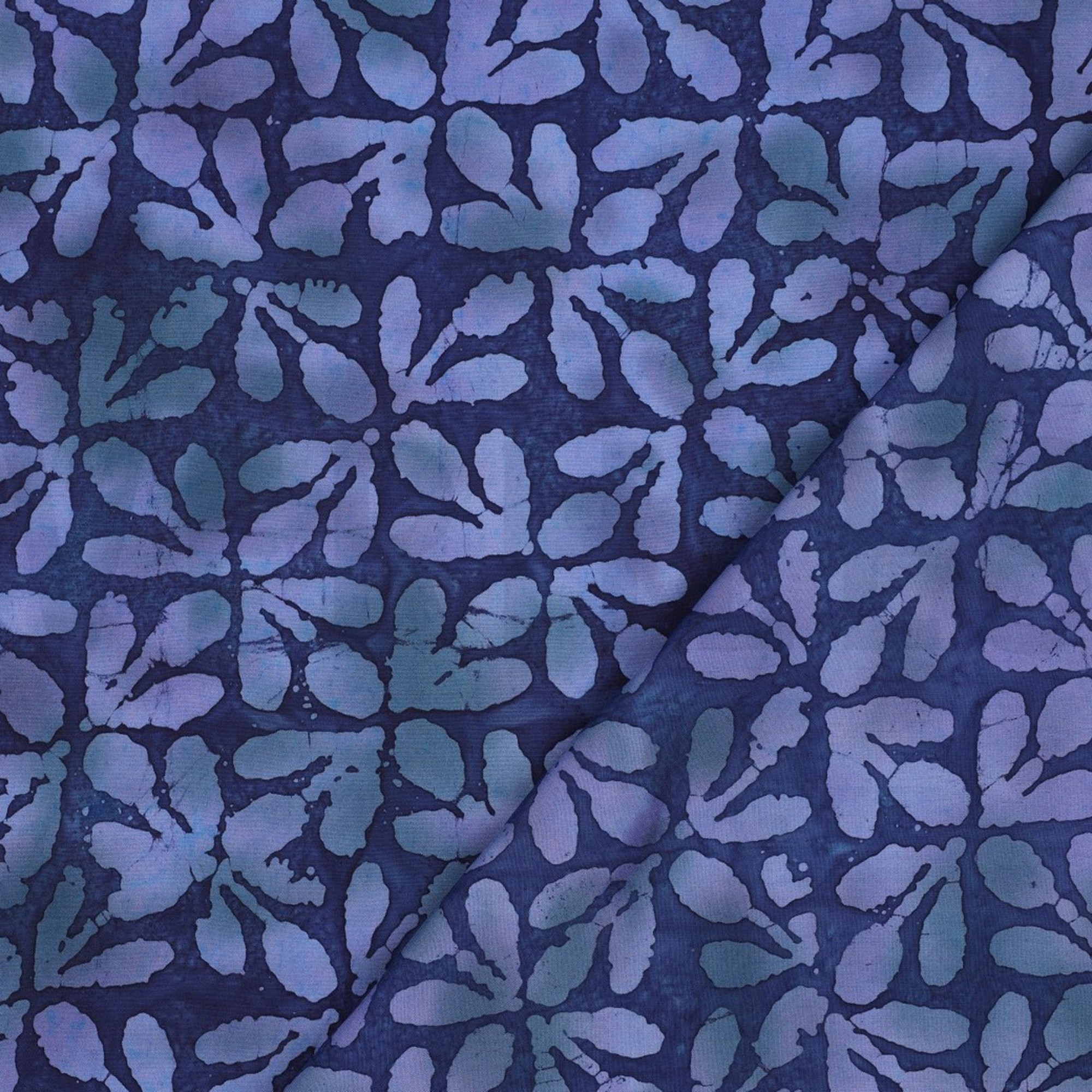 HANDGEMAAKTE BATIK VISCOSE MARINEBLAUW (high resolution) #4