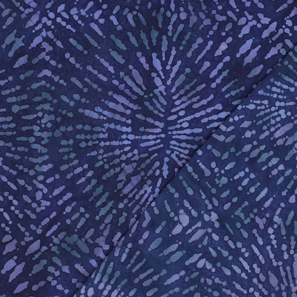HANDGEMAAKTE BATIK VISCOSE MARINEBLAUW #7