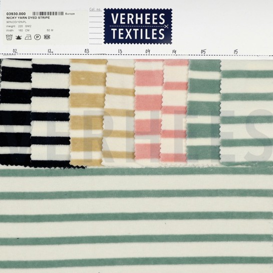 NICKY VELOURS YARN DYED STRIPES ROSE/ECRU #7