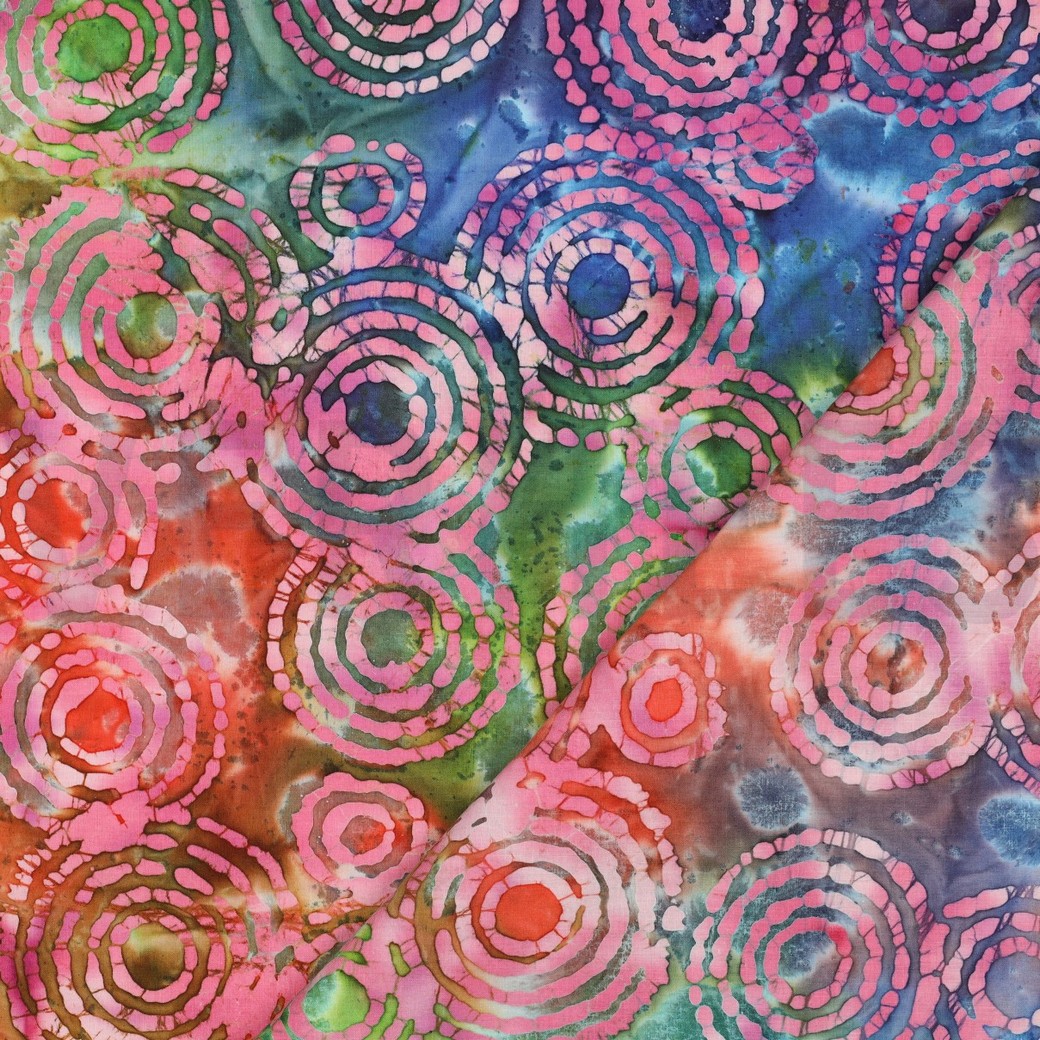 BATIK COTON FAIT MAIN MULTICOLORE #7