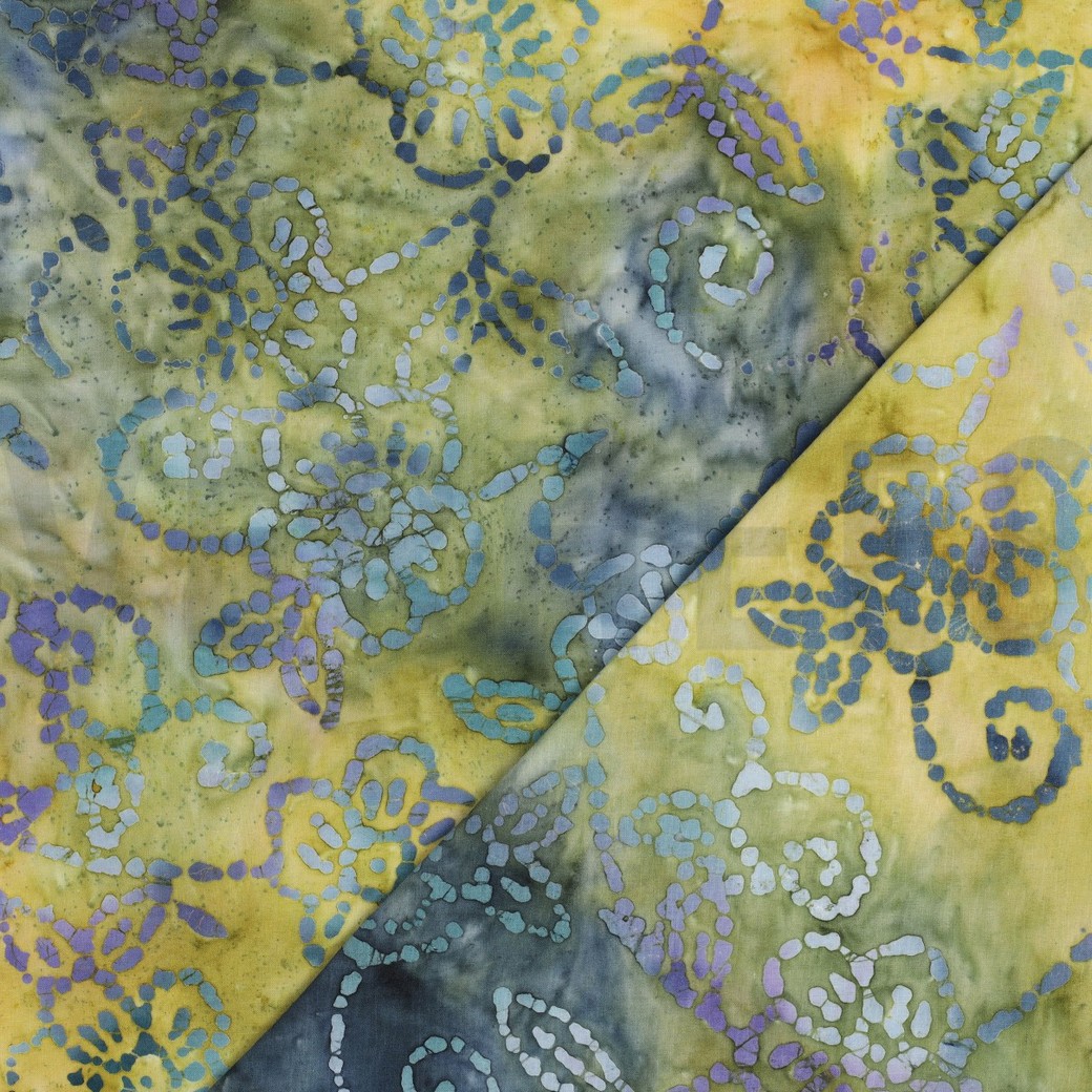 BATIK COTON FAIT MAIN VERT #7