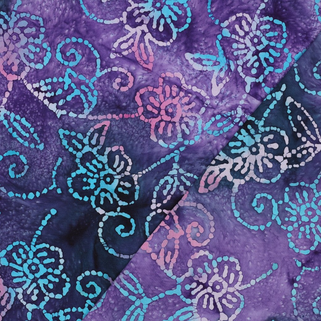 BATIK COTON FAIT MAIN VIOLET #7