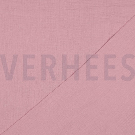 DOUBLE GAZE DE COTON GOTS VIEUX ROSE #7