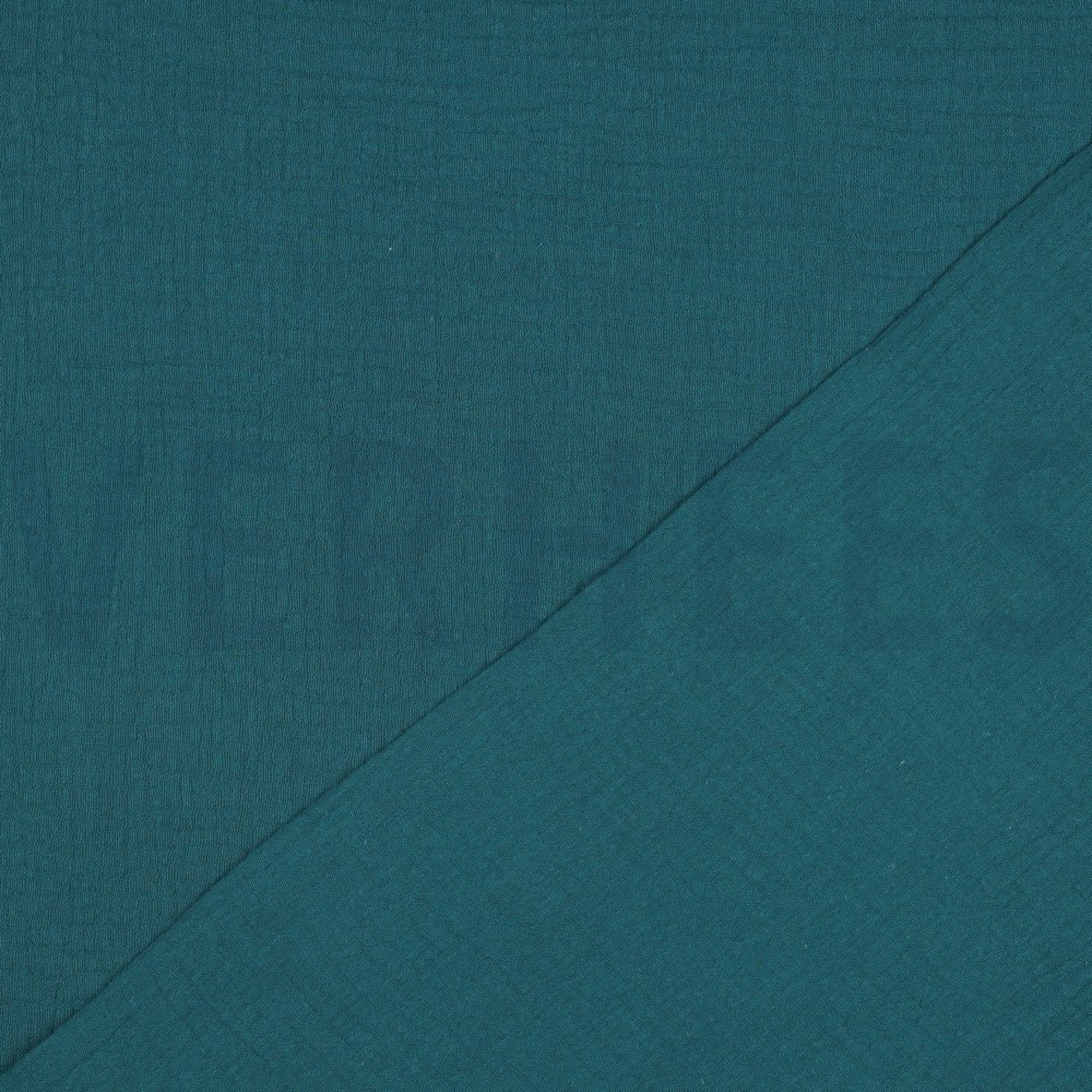 DOUBLE GAUZE GOTS DONKER CYAN (high resolution) #4