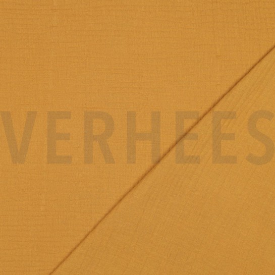 DOUBLE GAZE DE COTON GOTS OCRE FONCÉ #7