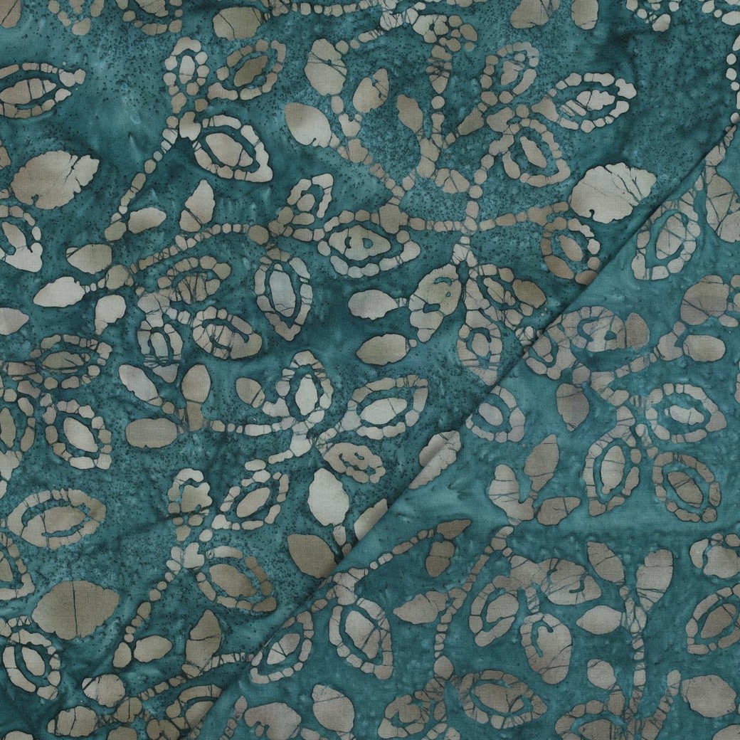 HANDGEFERTIGTE BATIK BAUMWOLLE DUNKEL PETROL #7
