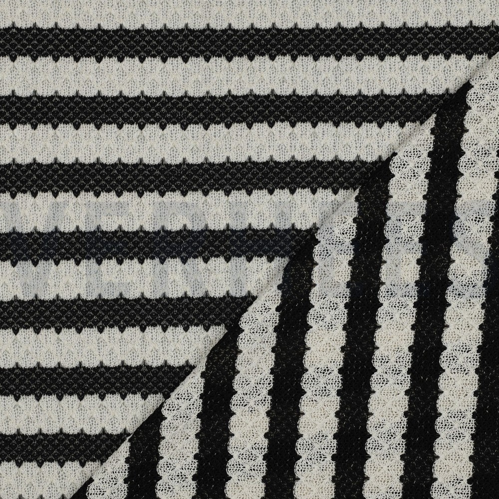 STRICK JACQUARD SCHWARZ GOLD LUREX #7