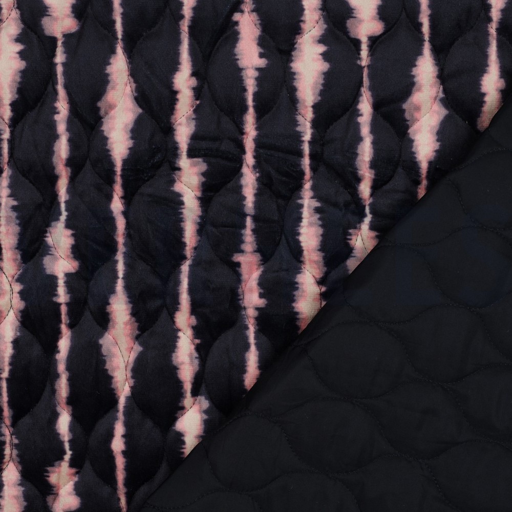 STEPPED VELVET DIGITAL STRIPES NAVY #7