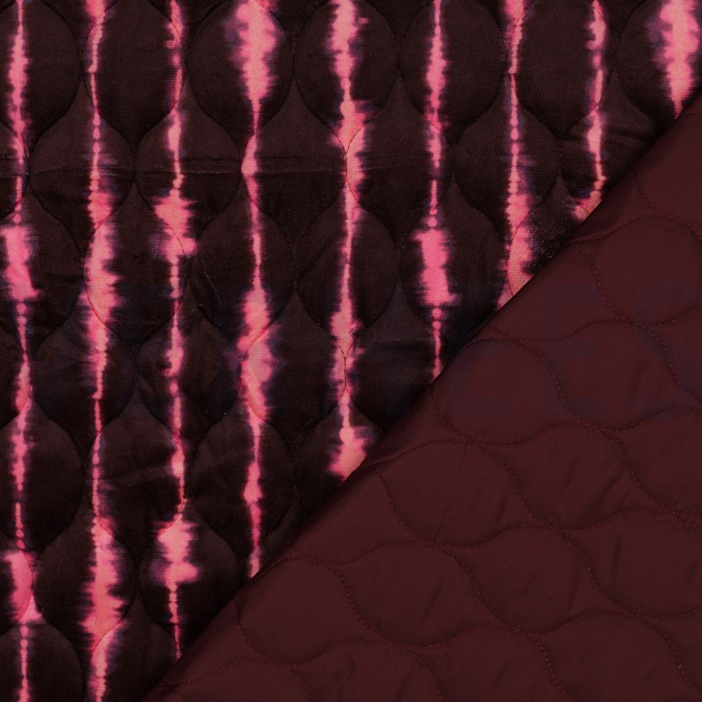 STEPPED VELVET DIGITAL STRIPES CERISE #7