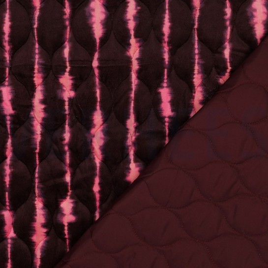 STEPPED VELVET DIGITAL STRIPES CERISE #7