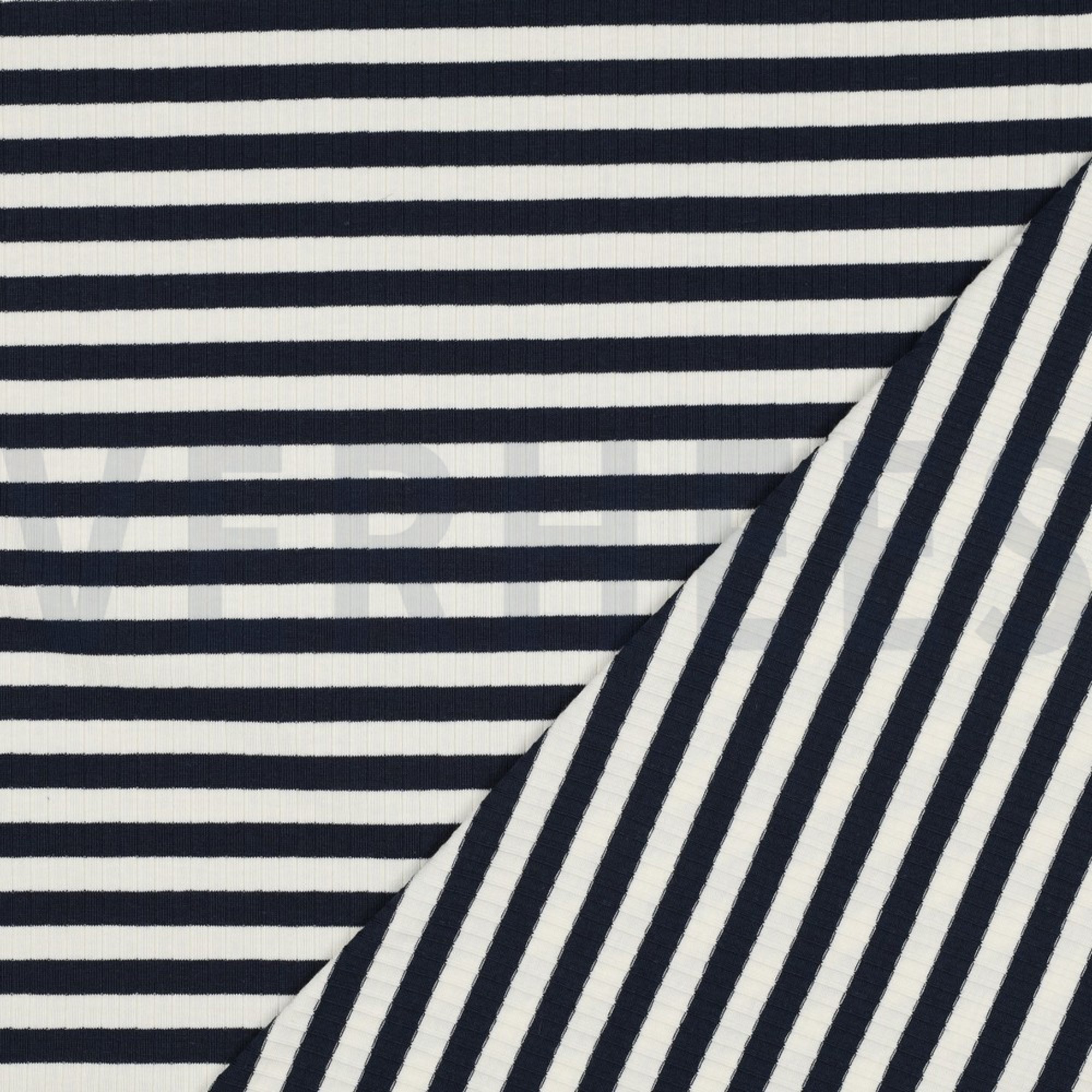 RIPPEN GARNGEFÄRBT STREIFEN MARINEBLAU/ECRU (high resolution) #4