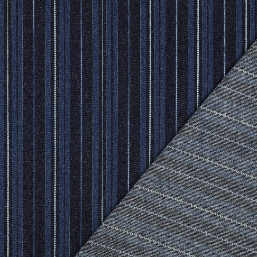 DENIM RAYURES INDIGO #7