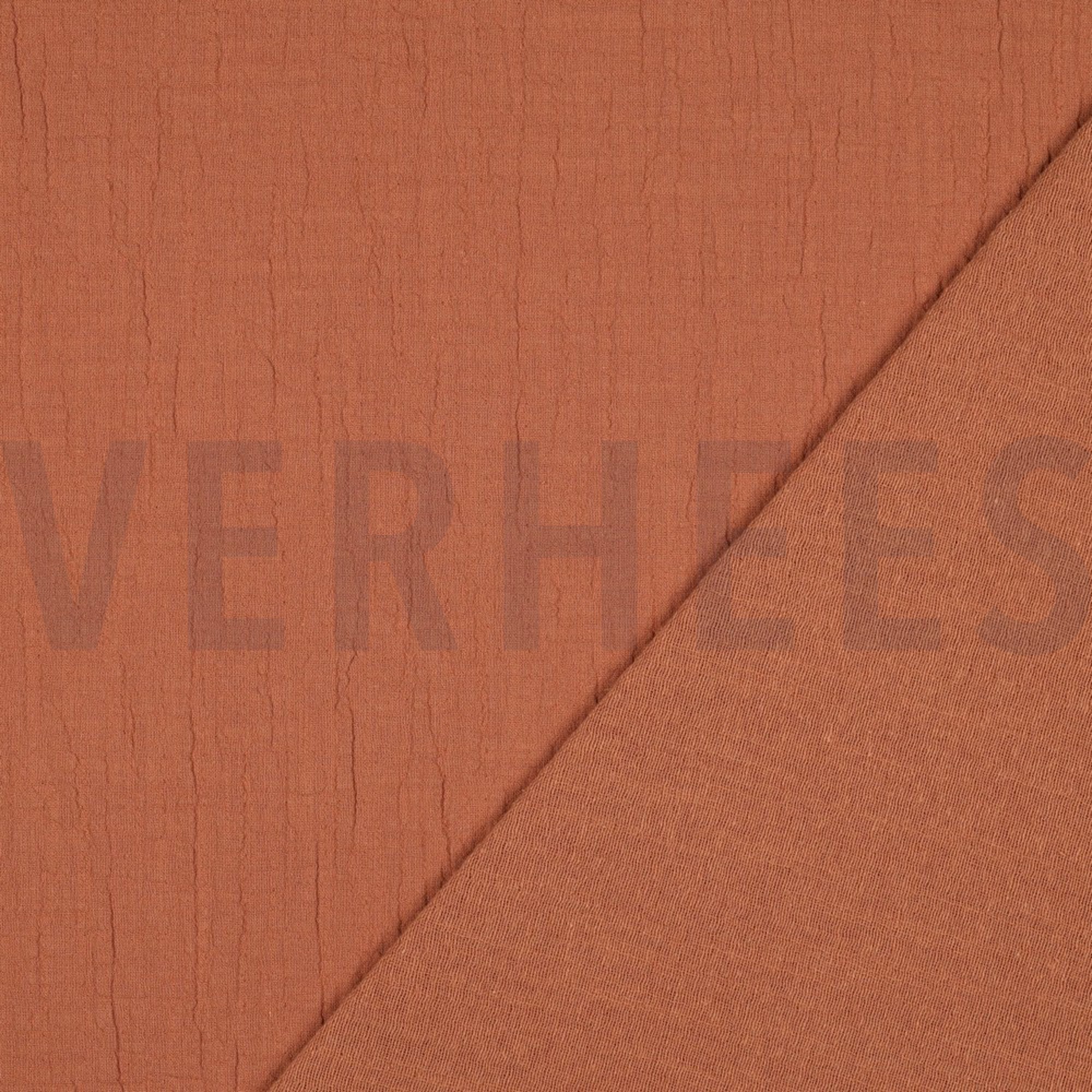 DOUBLE GAZE DE COTON SLUB ROUGE BRIQUE (high resolution) #4