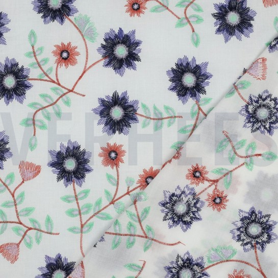 COTTON EMBROIDERY FLOWERS WHITE #7