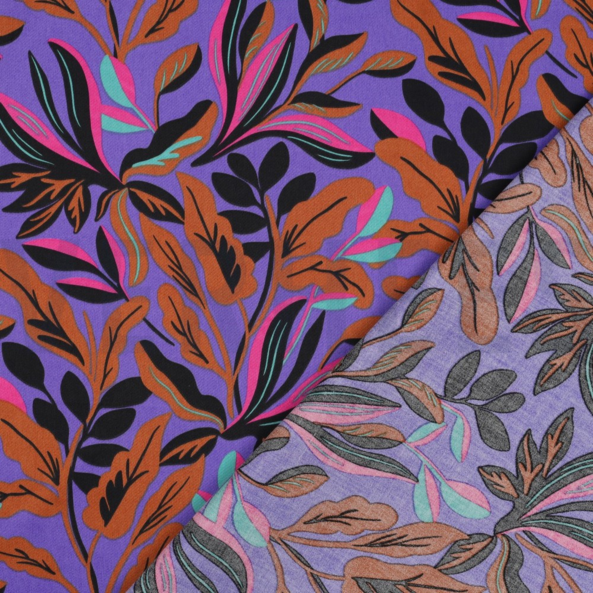 COTTON SATIN LUSH LEAVES NERIDA HANSEN PURPLE (high resolution) #4