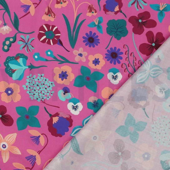 KATOENEN POPLIN DIGITAAL WEIDEBLOEM NERIDA HANSEN ROZE #7