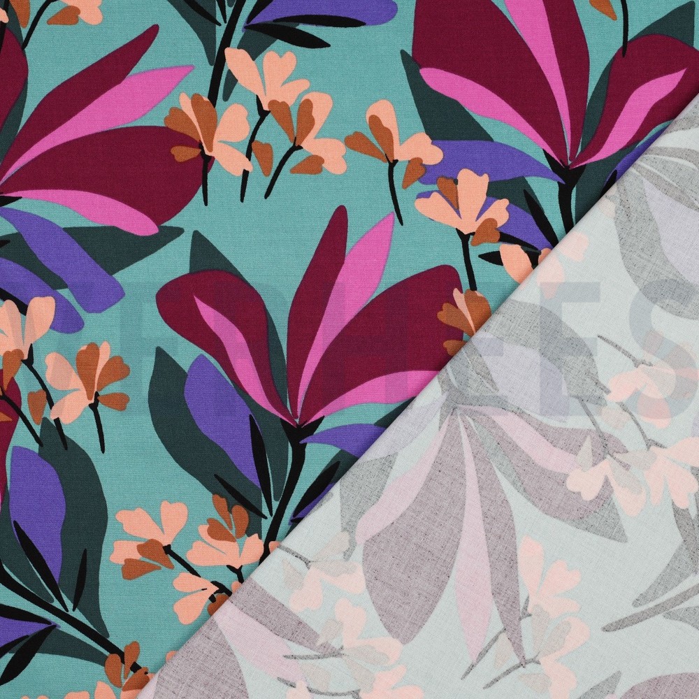 VISCOSE ROSELLA STRETCH SPRING GARDEN NERIDA HANSEN BLEU MARIN #7