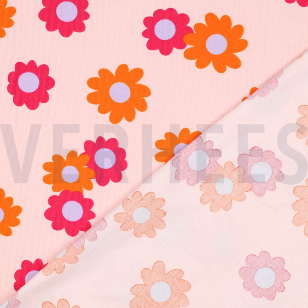 VELOURS MILLERAIES FLEURS ROSE CLAIR #7