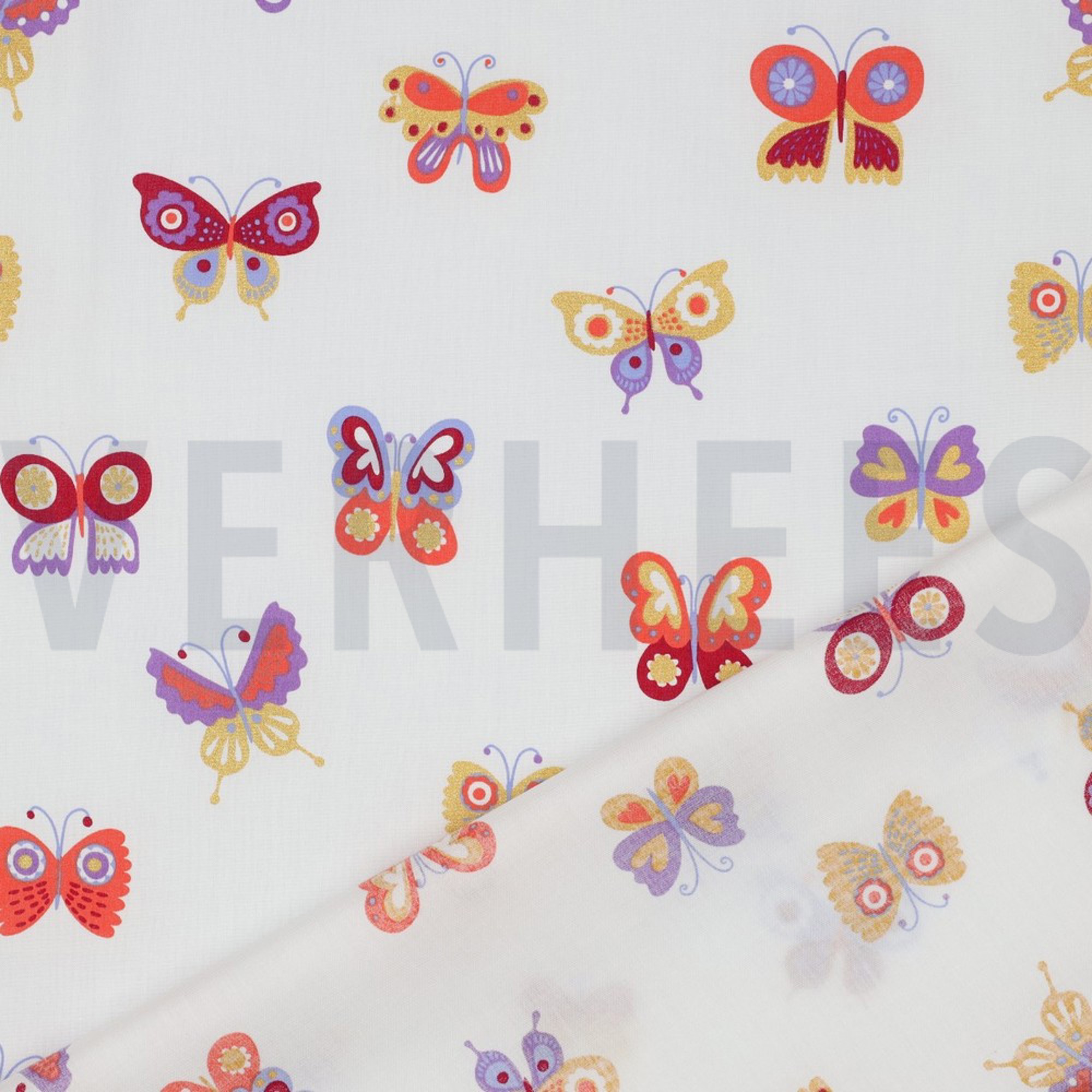 KATOENEN POPLIN FOLIE VLINDERS WIT (high resolution) #4