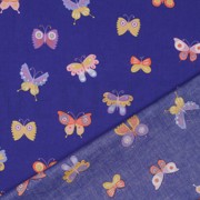 POPELINE DE COTON PAILLETTES PAPILLONS BLEU COBALT (thumbnail) #4