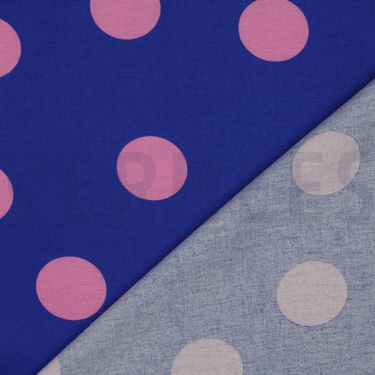 FLANELL PUNKTE KOBALTBLAU #7