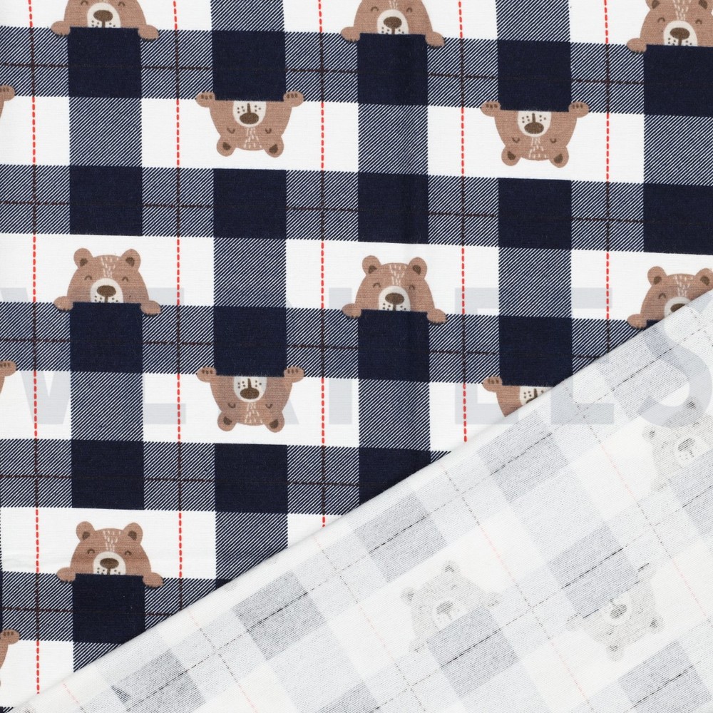 FLANNEL BEARS CHECKS NAVY #7