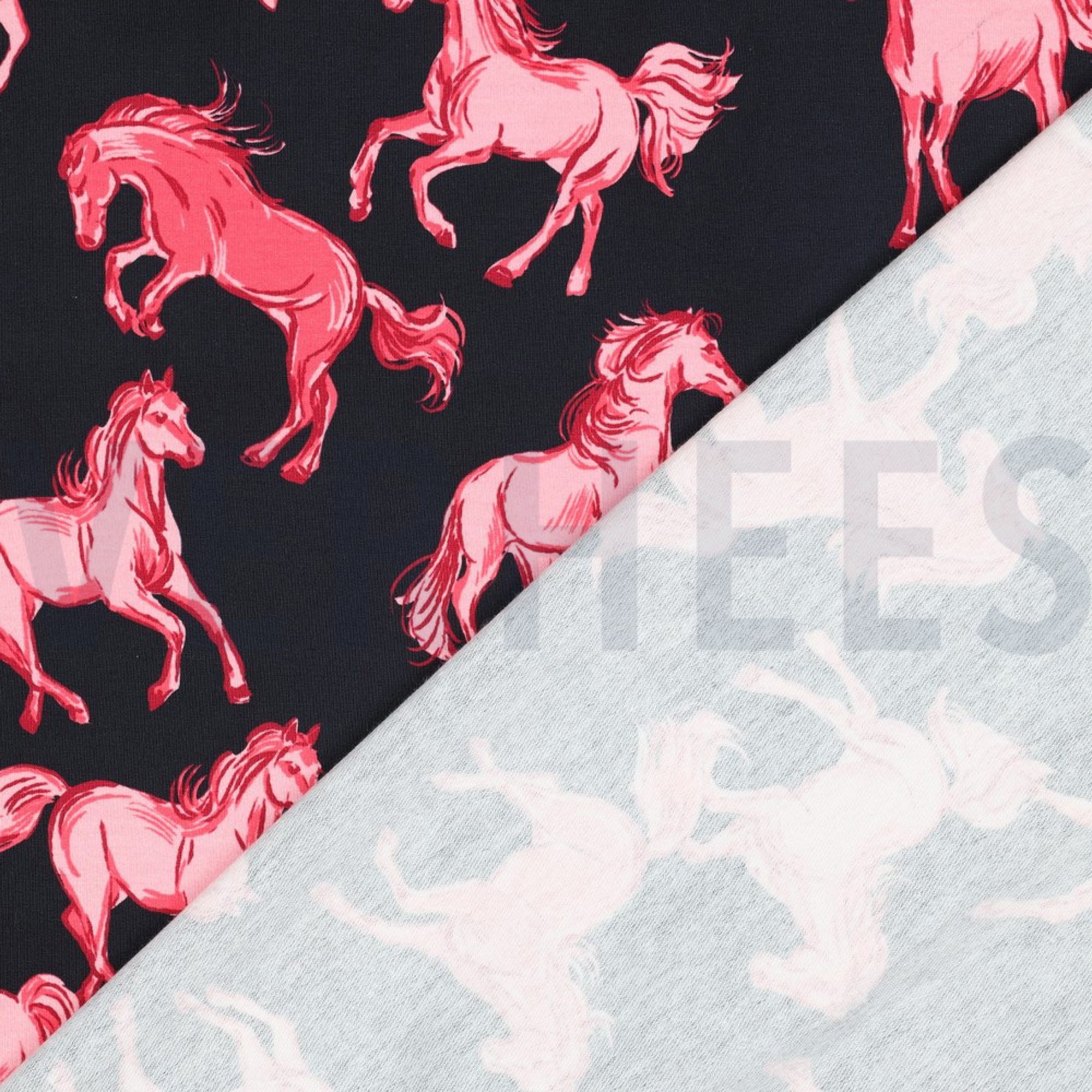 FRENCH TERRY DIGITAL PFERDE MARINEBLAU (high resolution) #4