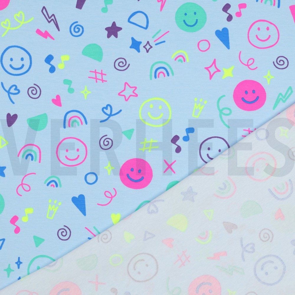 JERSEY NEON GRIBOUILLAGES BLEU CLAIR #7